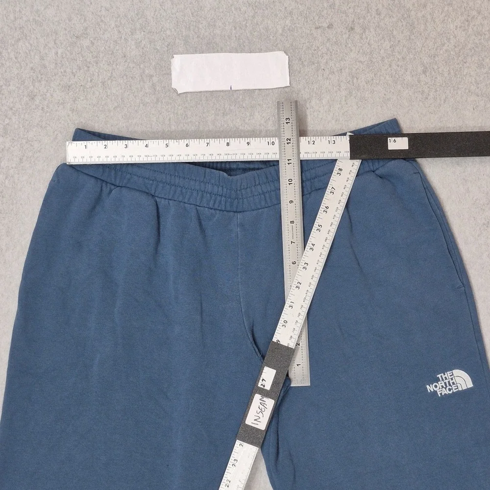 The North Face Men Activewear Pants L/G Blue Sweatpants Fleece Logo